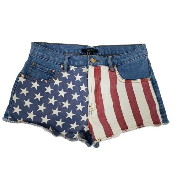 Forever 21 Pants - Forever 21 American Flag Jean Shorts Women Size 27